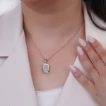 نیم ست نقره هندسی نگین‌دار شمیم سیلور 10150092 - Image 6