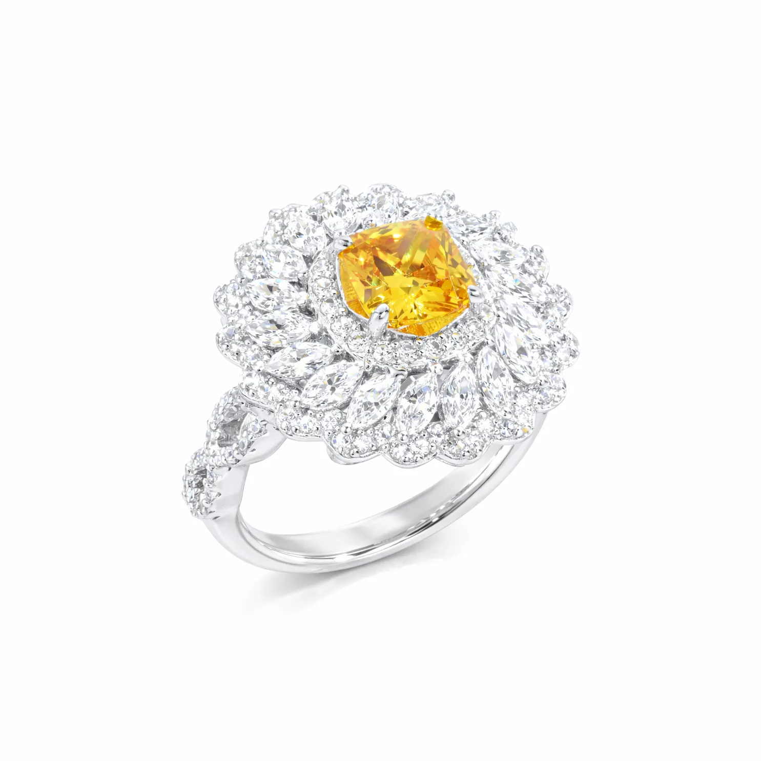 111000022168 انگشتر نقره زنانه طرح خورشید زرین جواهری عیار 925 - Image 1