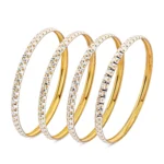 النگو نقره زنانه دو رنگ طرح دانه‌ای برجسته عیار 925 - Image 4