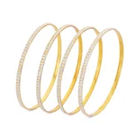 النگو نقره زنانه باریک دو رنگ طرح دانه‌ای عیار 925 - Image 4
