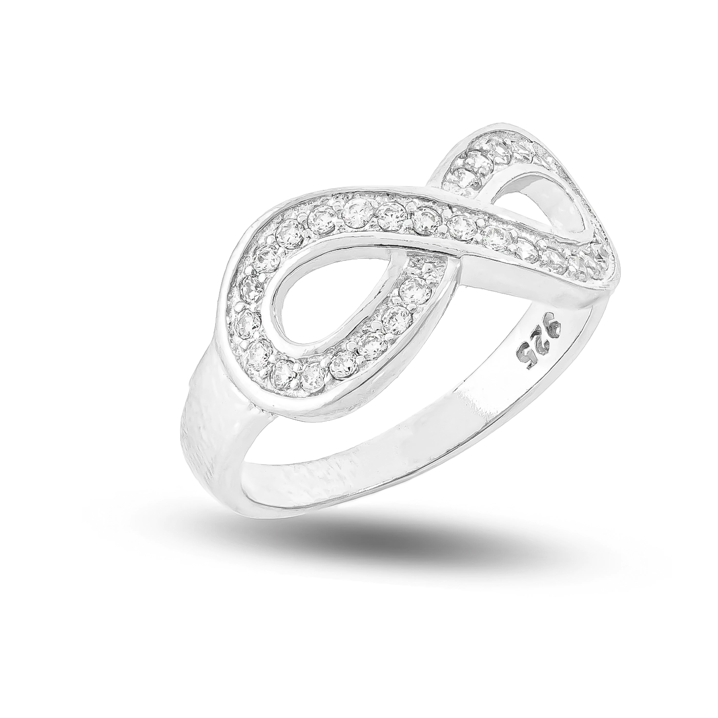 111000022174 3.08g 7.55 copy انگشتر نقره زنانه طرح بینهایت لطیف مینیمال عیار 925 - Image 1