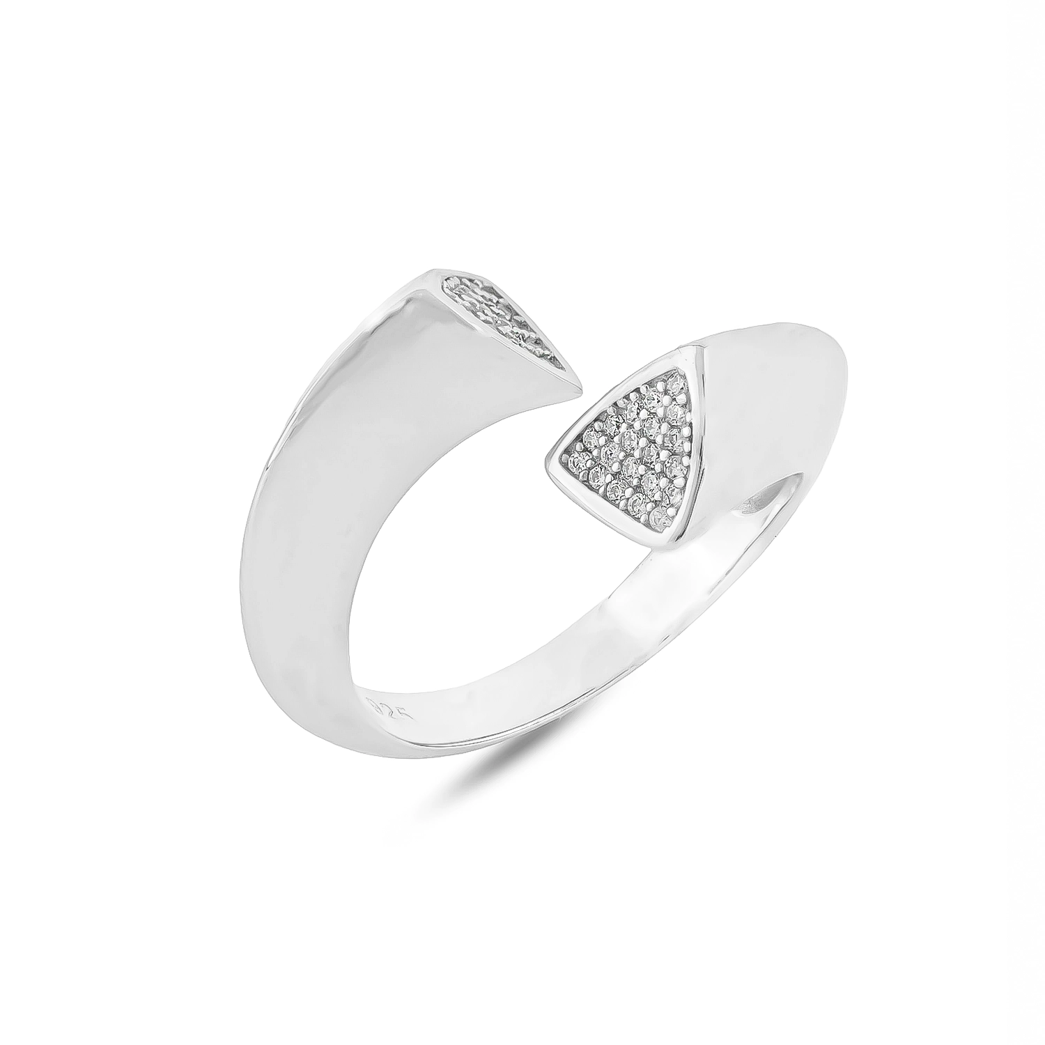 111000022211 4.91 copy انگشتر نقره زنانه مدرن دو سر باز عیار 925 - Image 1