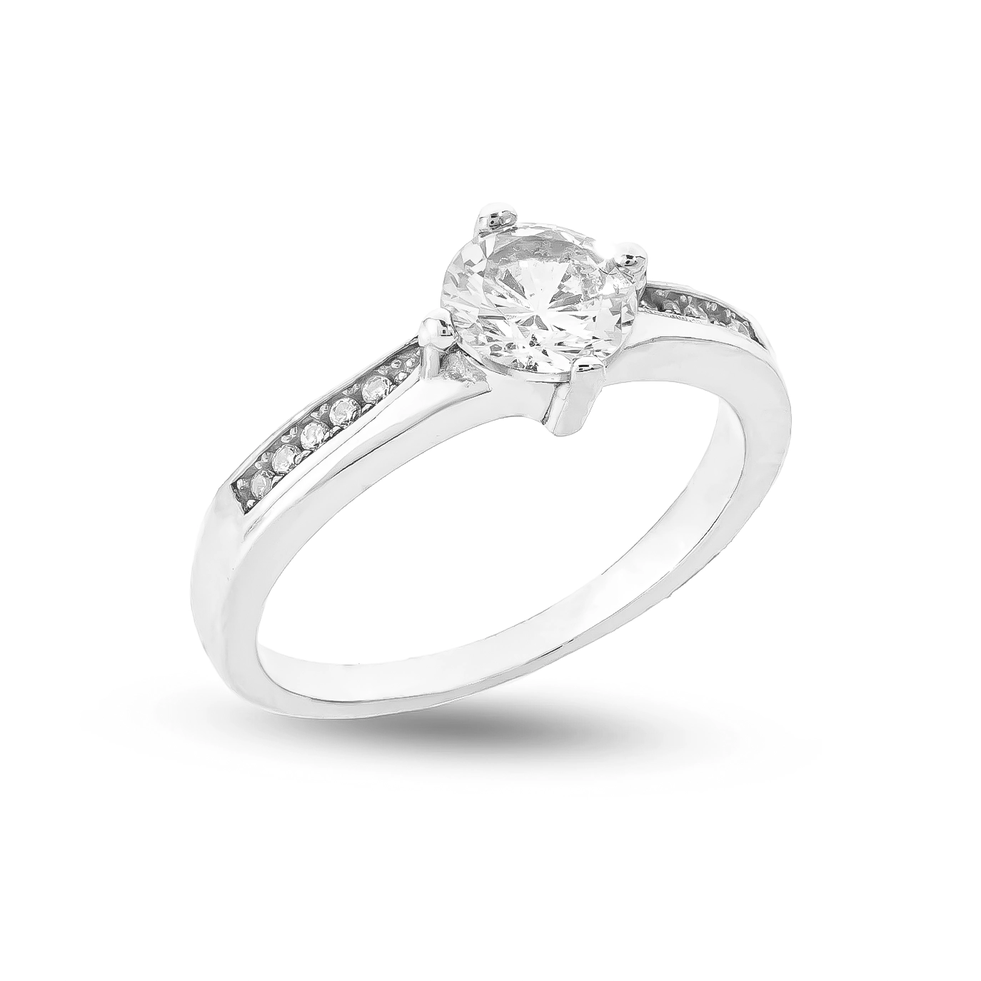 111000022221 2.85g 6.5, 54 copy انگشتر نقره زنانه تک نگین مدرن عیار 925 - Image 1