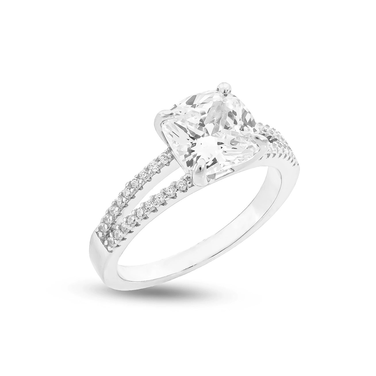 111000022230 3.78g 7.55 copy انگشتر نقره زنانه طرح پرنسسی تکنگین نامزدی عیار 925 - Image 1