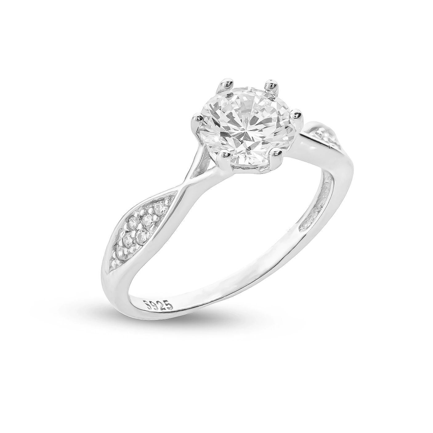 111000022237 2.13g 6.52 copy انگشتر نقره زنانه طرح سولیتر کلاسیک عیار 925 - Image 1