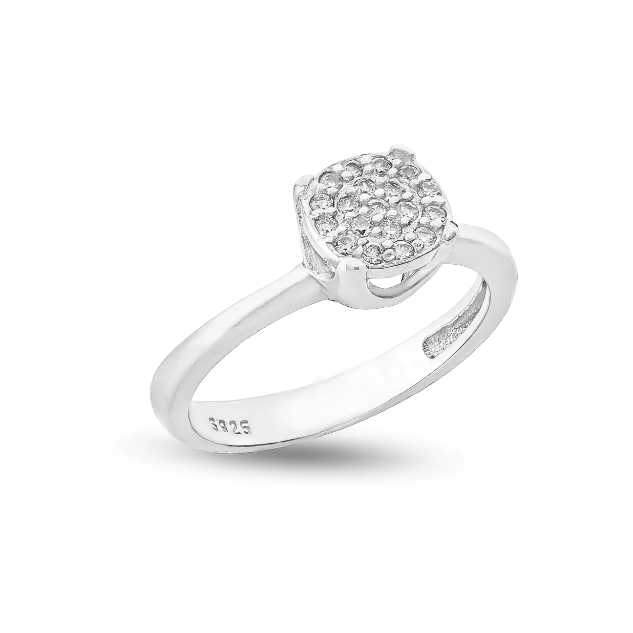 111000022239 2.41g 7.54 copy انگشتر نقره زنانه طرح مربع نگیندار عیار 925 - Image 1