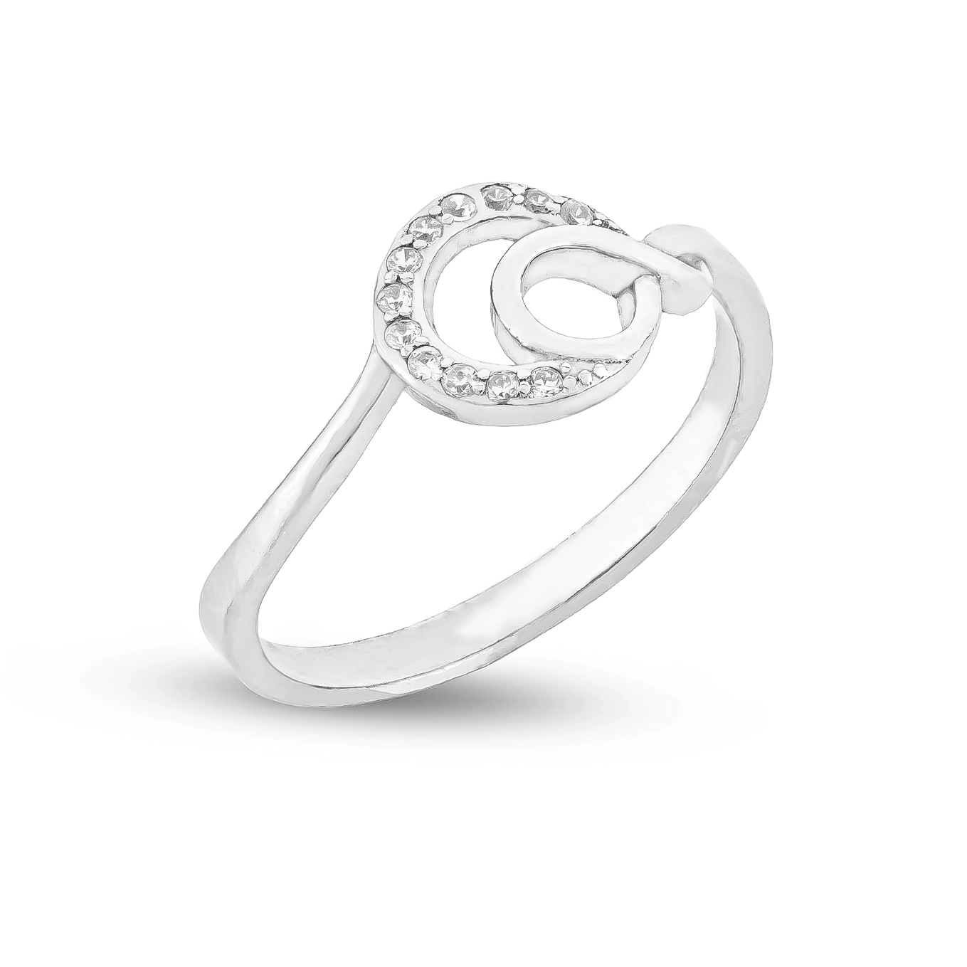 111000022242 copy انگشتر نقره زنانه طرح پیوند حلقهای عیار 925 - Image 1