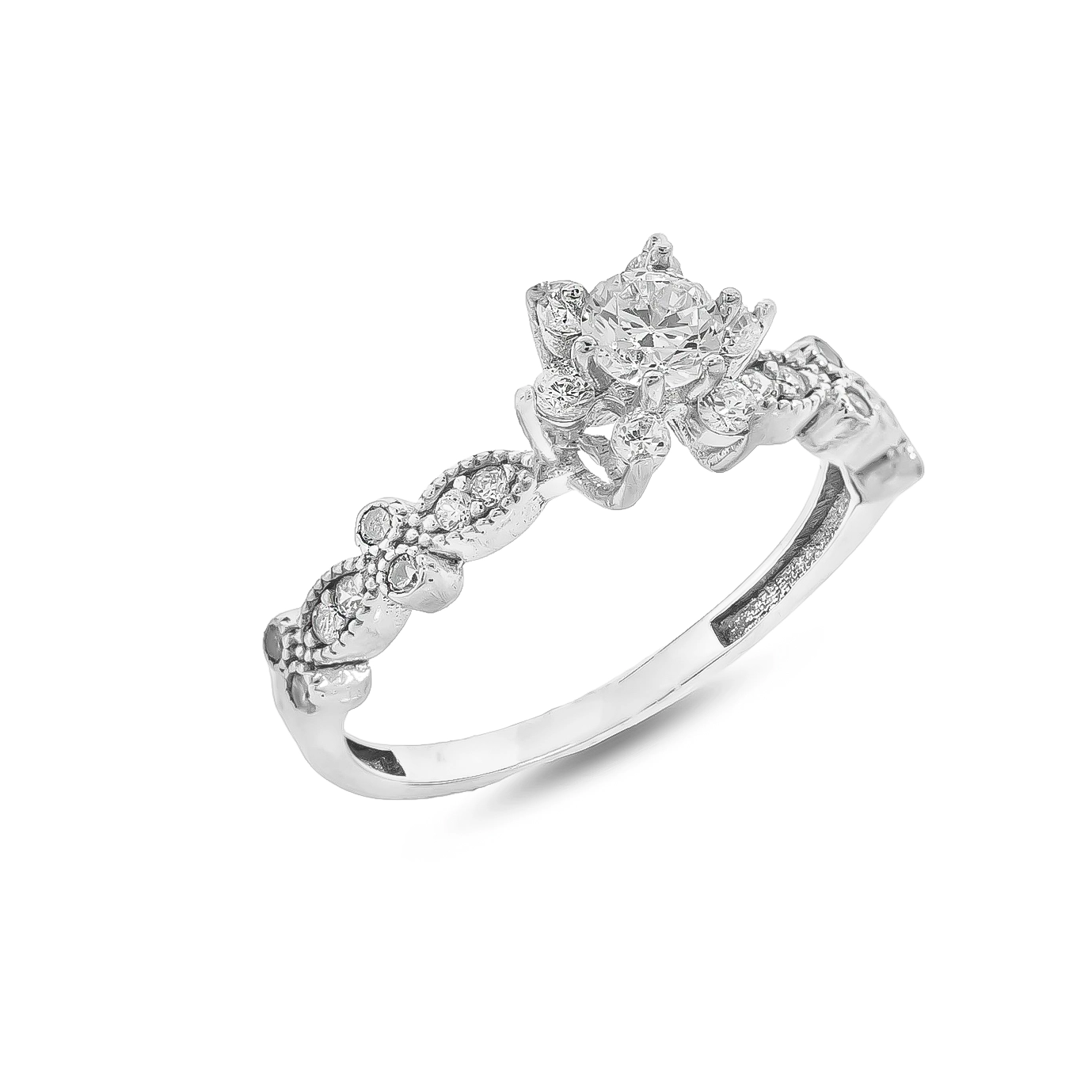 111000022254 1.7 copy انگشتر نقره زنانه طرح تاج نگیندار ظریف عیار 925 - Image 1