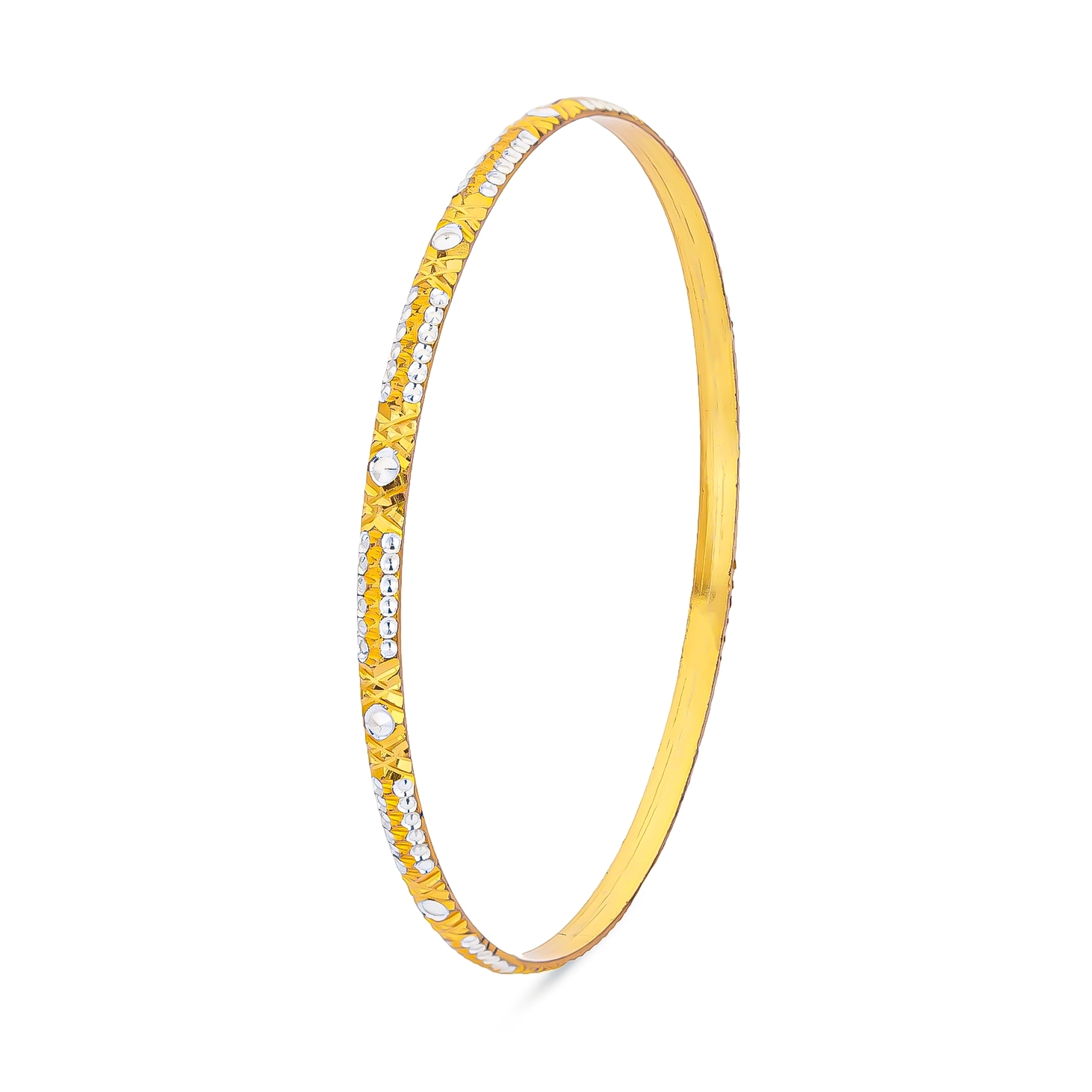 24670 copy النگو نقره زنانه دو رنگ طرح ضربدری براق عیار 925 - Image 1