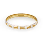 النگو نقره زنانه دو رنگ طرح هندسی مدرن عیار 925 - Image 5