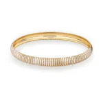 النگو نقره زنانه دو رنگ طرح شیاردار عیار 925 - Image 4