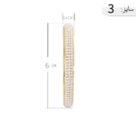 النگو نقره زنانه طلایی طرح بافت جواهری ظریف عیار 925 - Image 7