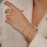 النگو نقره زنانه طرح الماسه ظریف عیار 925 - Image 3