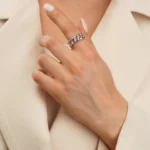 انگشتر نقره زنانه طرح زنجیر مدرن عیار 925 - Image 3