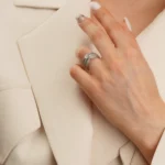 انگشتر نقره زنانه طرح درخشش ابدی سولیتر عیار 925 - Image 3