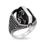 انگشتر مردانه نقره طرح ترازو (نماد عدالت) عیار 925 - Image 3