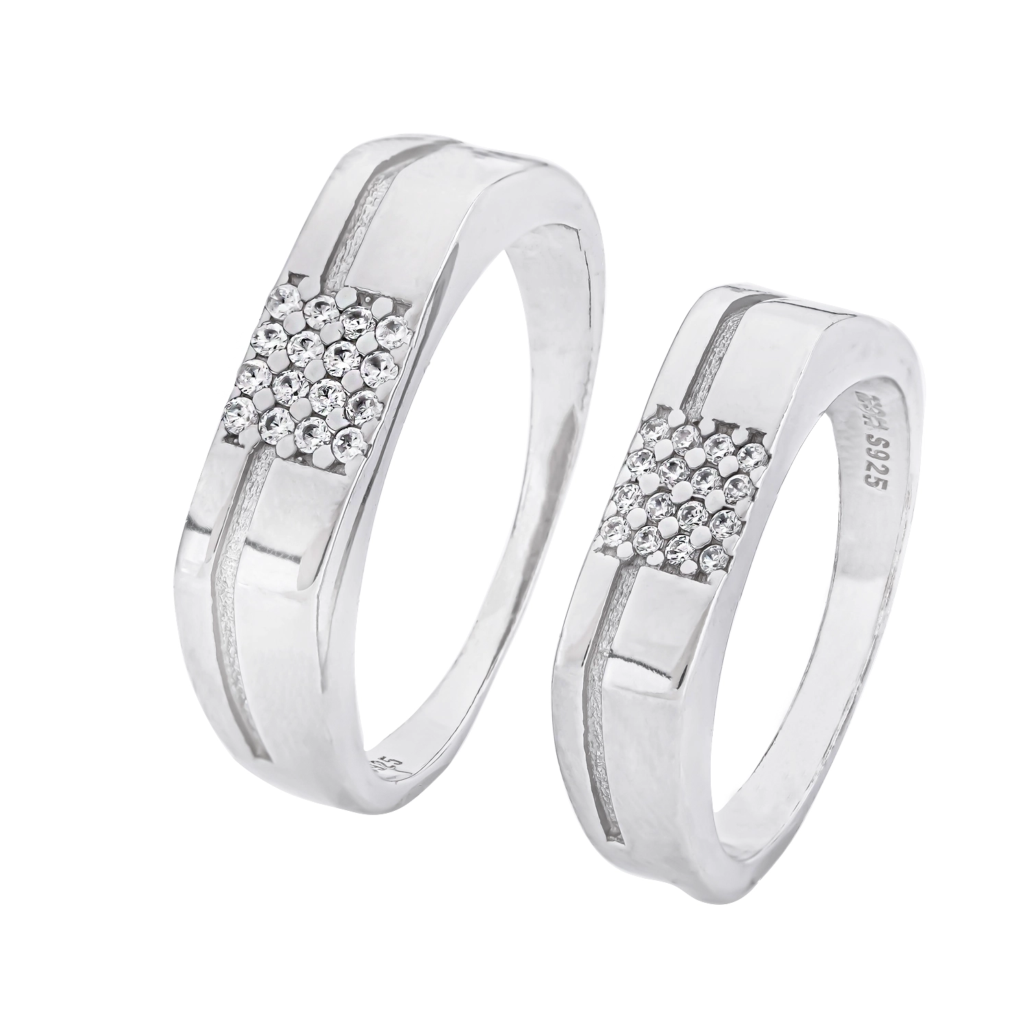 0000jadid 12 حلقه ست نقره زنانه و مردانه مدل HSE K25 - Image 1
