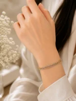دستبند نقره زنانه سه‌رنگ مدل DEF K35 - Image 2