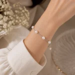 دستبند نقره زنانه طرح مرواریدی مدل DEF K23 - Image 3