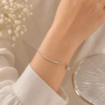 دستبند نقره زنانه طرح مینیمال مدل DEF K28 - Image 2