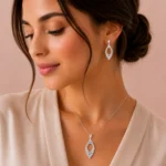 نیم ست نقره زنانه مدل NWE K10 - Image 2