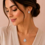 نیم ست نقره زنانه مدل NWE K11 - Image 2