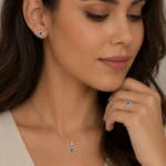 نیم ست نقره زنانه مدل NWE K26 - Image 2