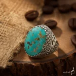 انگشتر مردانه نقره فیروزه اصل نیشابور مدل ANA-M04 - Image 2