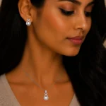 نیم ست نقره زنانه مدل NWE K50 - Image 2