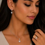 نیم ست نقره زنانه مدل NWE K39 - Image 2