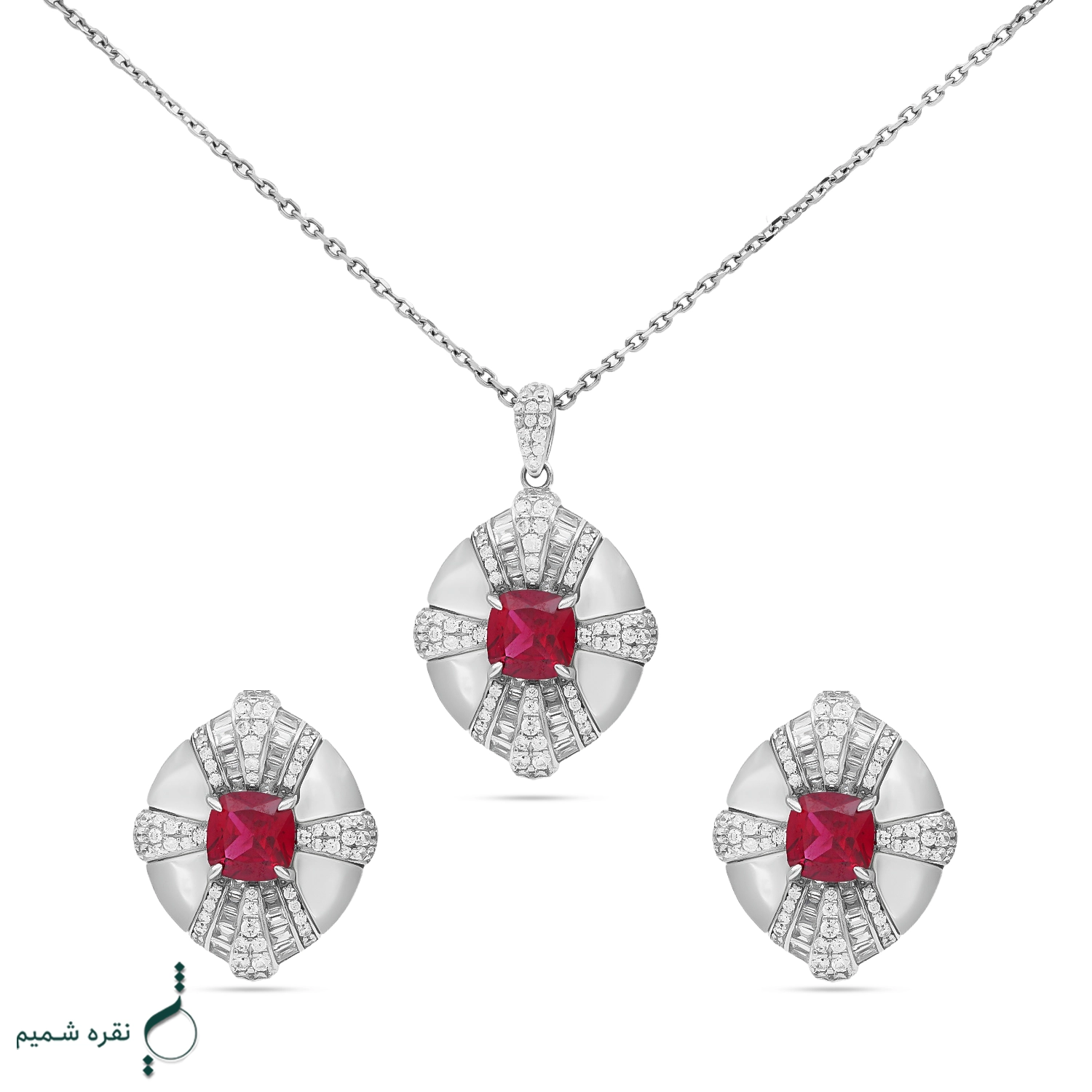 1 نیم ست نقره زنانه مدل NWE K55 - Image 1