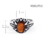 انگشتر مردانه نقره با سنگ یاقوت گارنت مدل ANA-M06 - Image 5