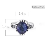 انگشتر مردانه نقره با سنگ یاقوت کبود مدل ANA-M07 - Image 5