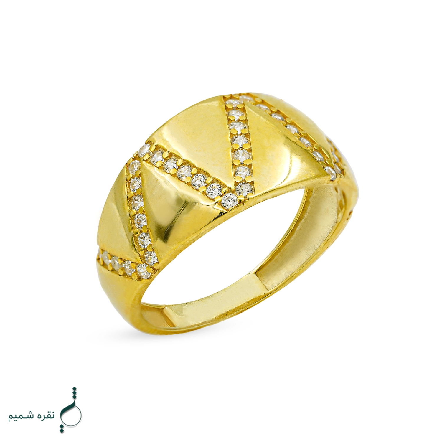 1 انگشتر نقره زنانه روکش طلا مدل AWO-K40 - Image 1