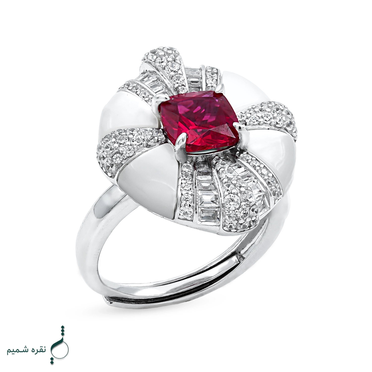 2 انگشتر نقره زنانه مدل AWO-K06 - Image 1