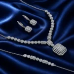 سرویس نقره زنانه مجلسی جواهری طرح باگت مربعی SLR-B16 - Image 5