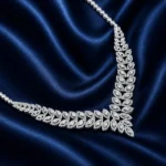 گردنبند نقره زنانه مجلسی جواهری طرح برگ مارکیز SLR-B21 - Image 3