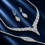 سرویس نقره زنانه مجلسی جواهری طرح برگ باگت SLR-B30 - Image 5