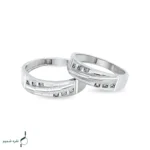 حلقه ست نقره نامزدی زنانه و مردانه مدل HSE K32 - Image 3