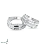 حلقه ست نقره نامزدی زنانه و مردانه مدل HSE K41 - Image 3