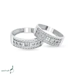 حلقه ست نقره نامزدی زنانه و مردانه مدل HSE K43 - Image 3