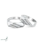 حلقه ست نقره نامزدی زنانه و مردانه مدل HSE K46 - Image 3