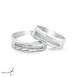 حلقه ست نقره زنانه و مردانه مدل HSE-K62 | حلقه ازدواج نقره 925 نگین زیرکونیا - Image 3