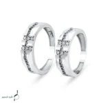 حلقه ست نقره زنانه و مردانه نگین‌دار مدل HSE-K75