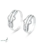 حلقه ست نقره زنانه و مردانه نگین‌دار مدل HSE-K78