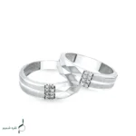 حلقه ست نقره زنانه و مردانه نگین‌دار مدل HSE-K80 - Image 3