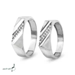 حلقه ست نقره زنانه و مردانه نگین‌دار مدل HSE-K88