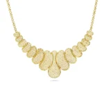 سرویس نقره زنانه زنجیری مجلسی طلایی طرح اشکی SLR-B31 - Image 2