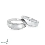 حلقه ست نقره نامزدی زنانه و مردانه مدل HSE K31 - Image 2