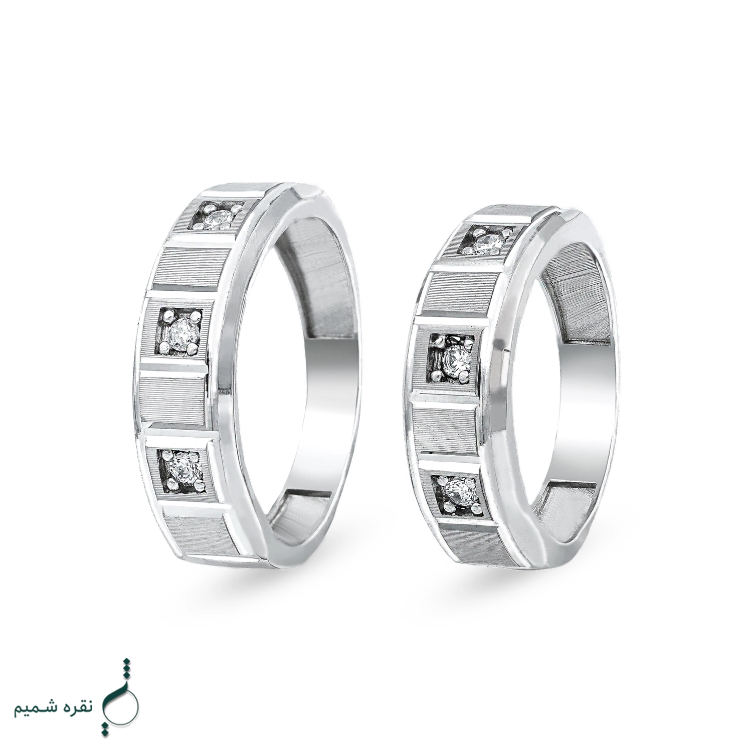 10 حلقه ست نقره زنانه و مردانه مدل HSE K48 - Image 1